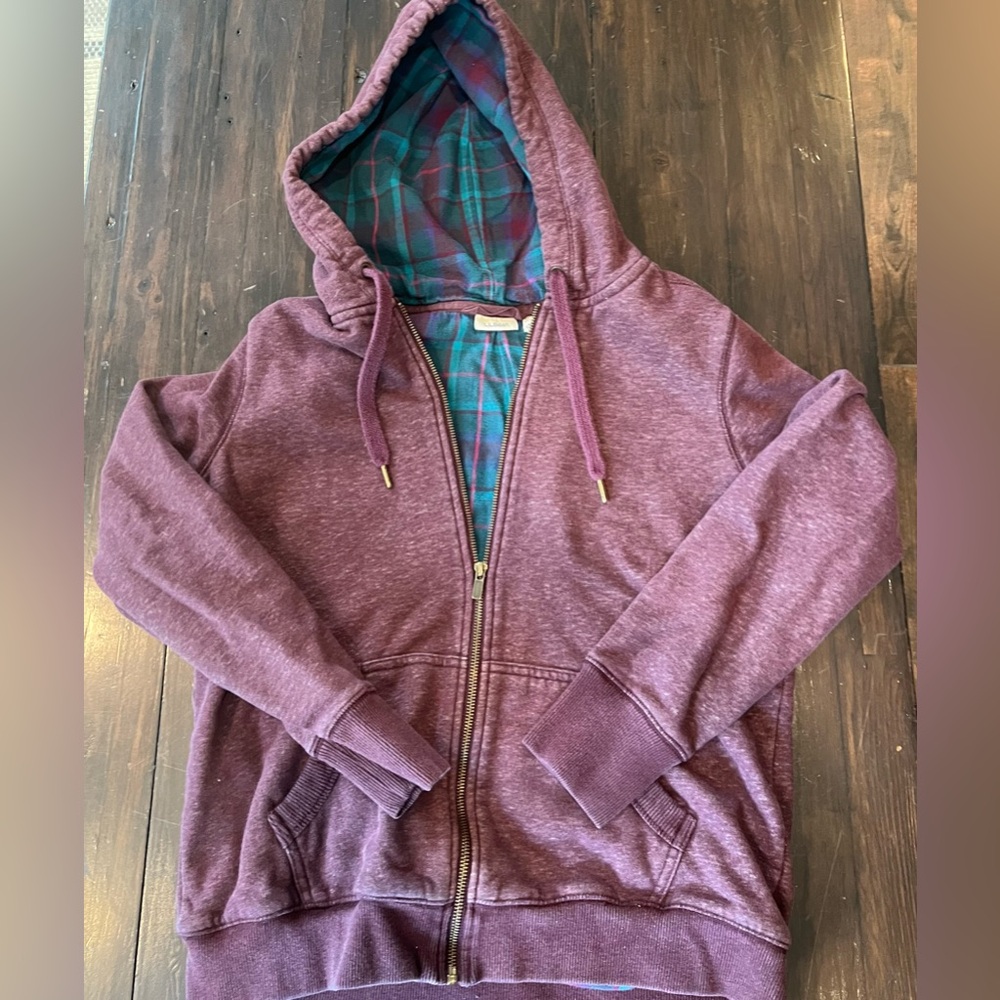 L.L.Bean 1912 Sweatshirt, Flannel-Lined Hoodie size M